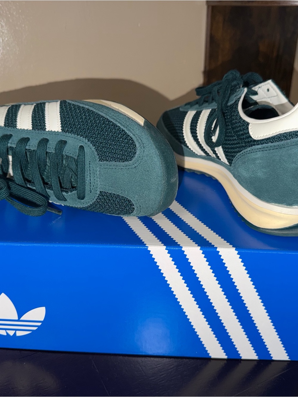 adidas Teal and White Low-Top Runner Sneakers